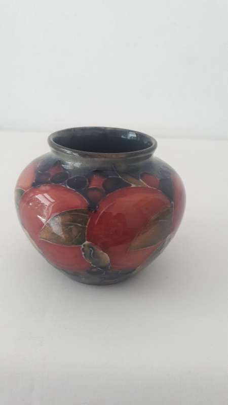 Rare Moorcroft miniature ceramic vase in the Pomegranate pattern circa 1924
