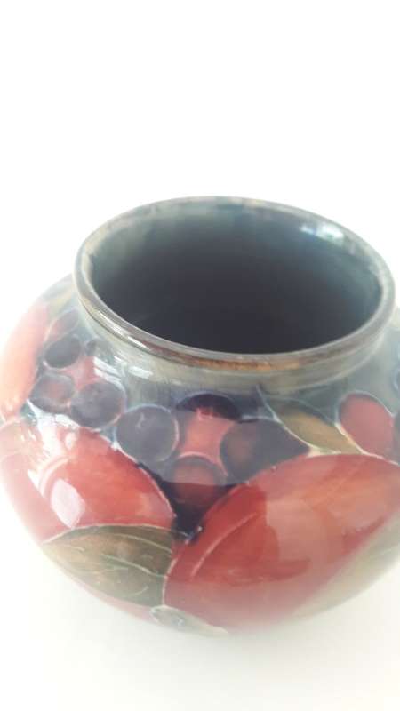 Rare Moorcroft miniature ceramic vase in the Pomegranate pattern circa 1924