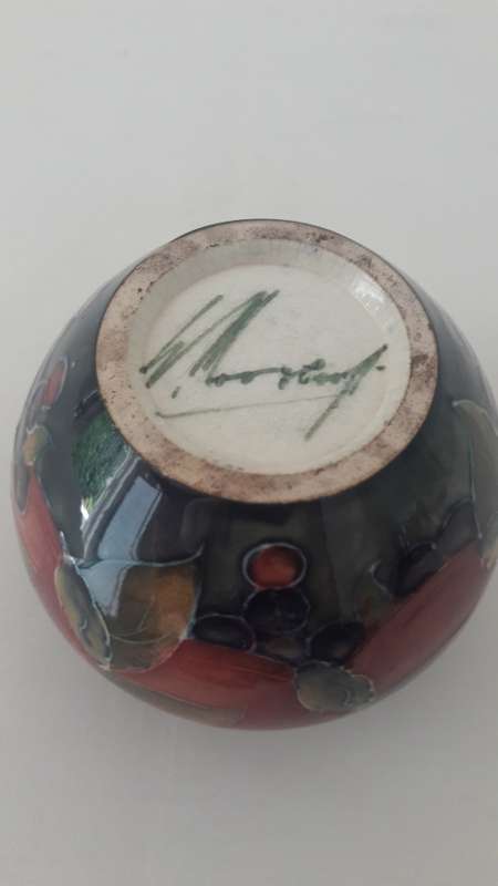 Rare Moorcroft miniature ceramic vase in the Pomegranate pattern circa 1924