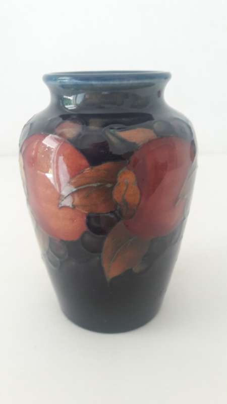 Rare William Moorcroft miniature vase in Pomegranate pattern circa 1928-1935