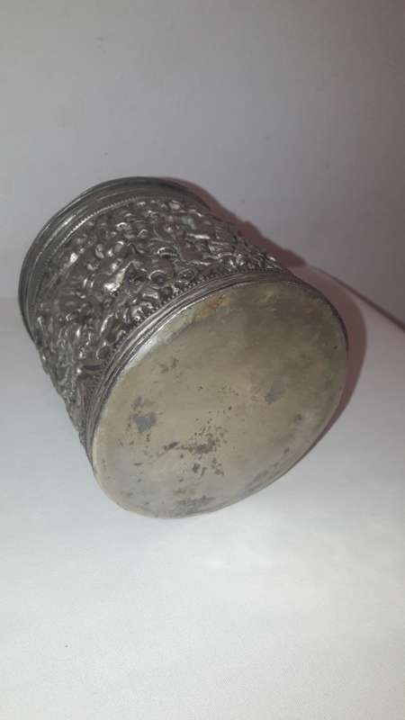 Balinese silver plated nickel trinket box circa 1920's
