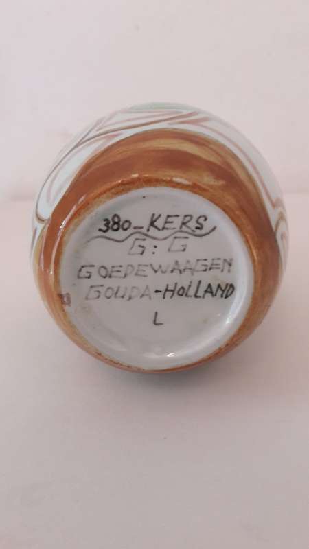 Collectible Goedewaagen Gouda Netherlands  vase in the Kers pattern 1930's
