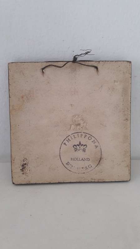 Rare Dutch Porcelyne Fles Delft commemorative wall tiles with heraldic motifs  circa 1940