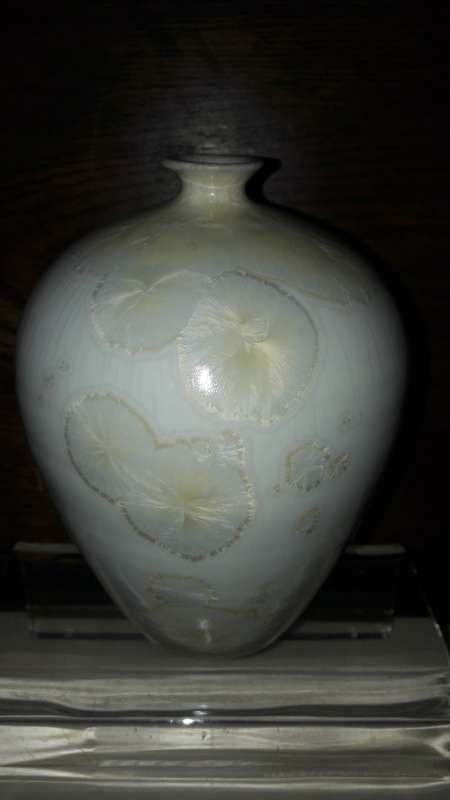 Barbara Erni contemporary  porcelain studio vase with crystalline glaze