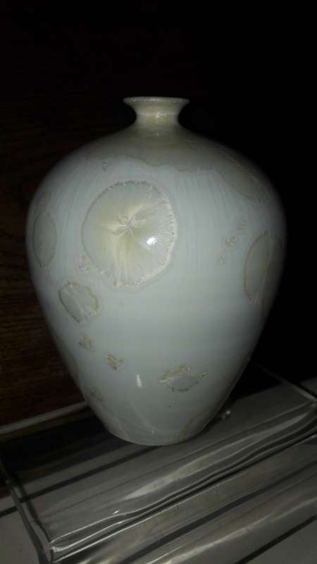 Barbara Erni contemporary  porcelain studio vase with crystalline glaze