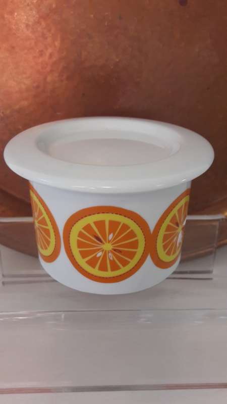 Collectible Arabia Finland lidded jam jar by Ulla Procope circa 1960's