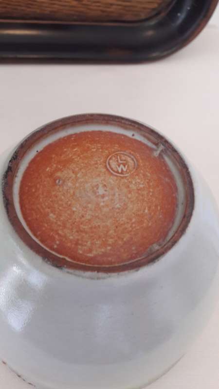 Small Linn Ware bowl in matte white glaze circa 1940's
