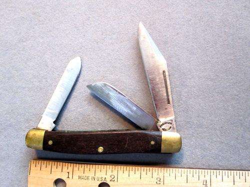 Imperial USA Frontier 4135 3 blade pocket knife with Wood handle