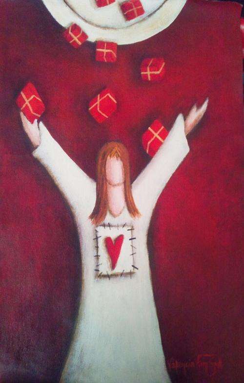 VALENCIA VAN ZYL - Thank you for my Blessings, Father - 36 cm x 58 - CANVAS