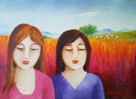 VALENCIA VAN ZYL - Acrylic on very good quality canvas (23cm x 34cm)