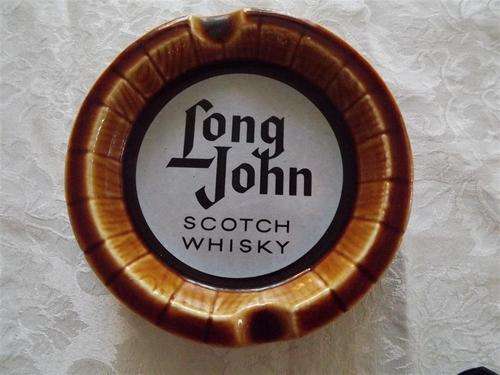 LONG JOHN SCOTCH WHISKY PORCELAIN ASHTRAY MADE IN SCOTLAND BY WEST HIGHLAND POTTERY CO LTD - PERFECT