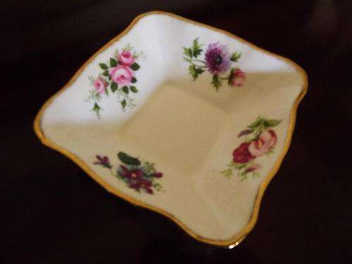 ROYAL ALBERT - FLOWER OF THE MONTH - SQUARE DISH - PERFECT FOR SERVING WHIPPED CREAM OR JAM