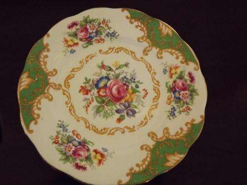 ROYAL ALBERT "ALBANY GREEN" CAKE PLATE/ SIDE PLATE -CIRCA 1930's - 16cm