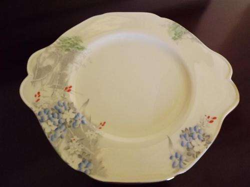 ANTIQUE PARAGON ART DECO STYLE 'WOODLAND BLUEBELL'  FINE  BONE CHINA ENGLAND CAKE /BISCUIT PLATE