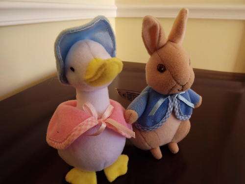 BEATRIX POTTER PETER RABBIT & JEMIMA PUDDLE DUCK  SOFT FELT TOY SET -PERFECT FOR COLLECTORS!