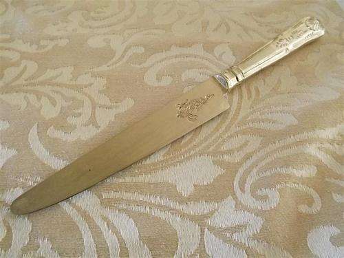 SILVER PLATED KINGS PATTERN/ DESIGN CAKE KNIFE