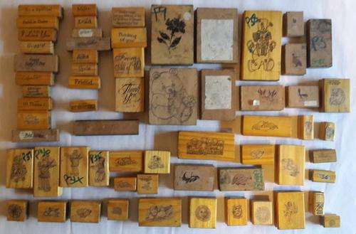 What a collection!!! 63 Rubber Stamps