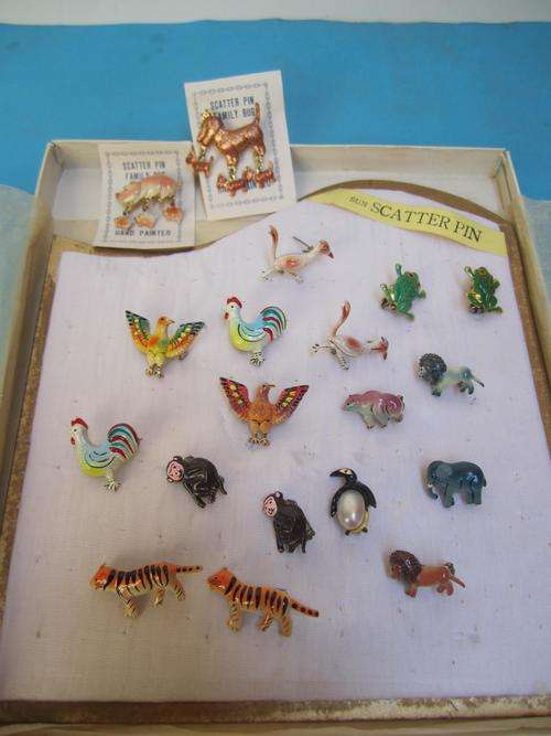 What a Rare find! Stunning Vintage Hand Painted Collection of Sun Scatter Pins! Gorgeous!!