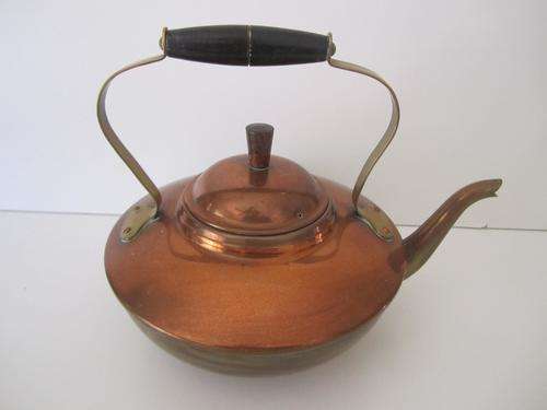 Stunning Copper Kettle with Wooden Handle!