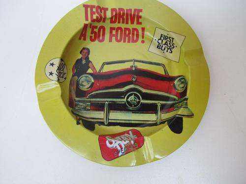 Amazing Vintage 1950s Enamel FORD Ashtray! Too COOL!!!