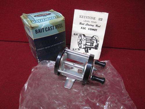 Marvellous Vintage KEYSTONE 22 Level Wind BAIT CASTING REEL in Original Box - Made in Japan!