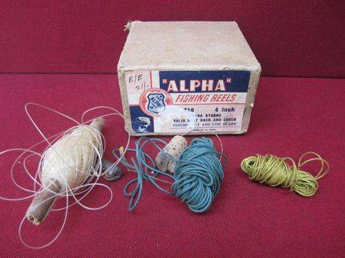 Fabulous Collection of Vintage Fishing Lines in a Vintage Original "ALPHA" Fishing Reels Box!