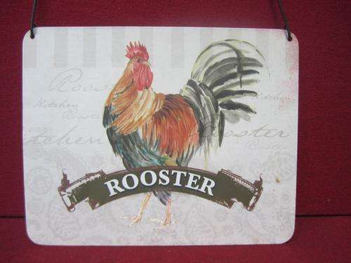 Lovely Decorative Metal Rooster Plaque!