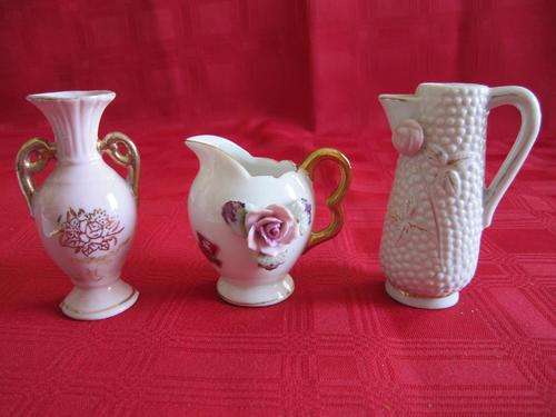Stunning Collection of 3 Mini Vases - BILBOA, KINGSWAY etc. - Hand Painted!