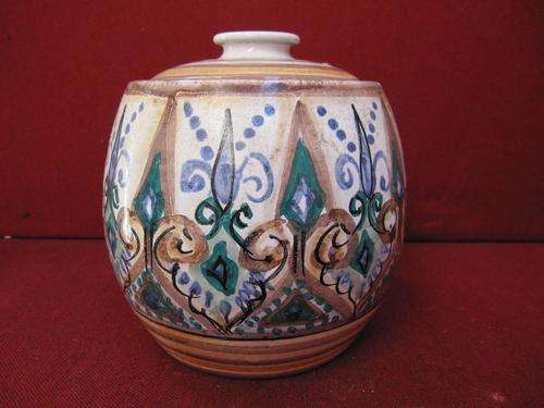 Beautiful HANDMADE in RSA Ceramic Pot with Lid! Would make a great cookie jar!