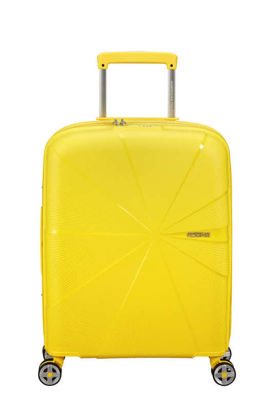 American Tourister StarVibe 55cm Expandable Spinner  Electric Lemon, TSA Lock, Cabin Size