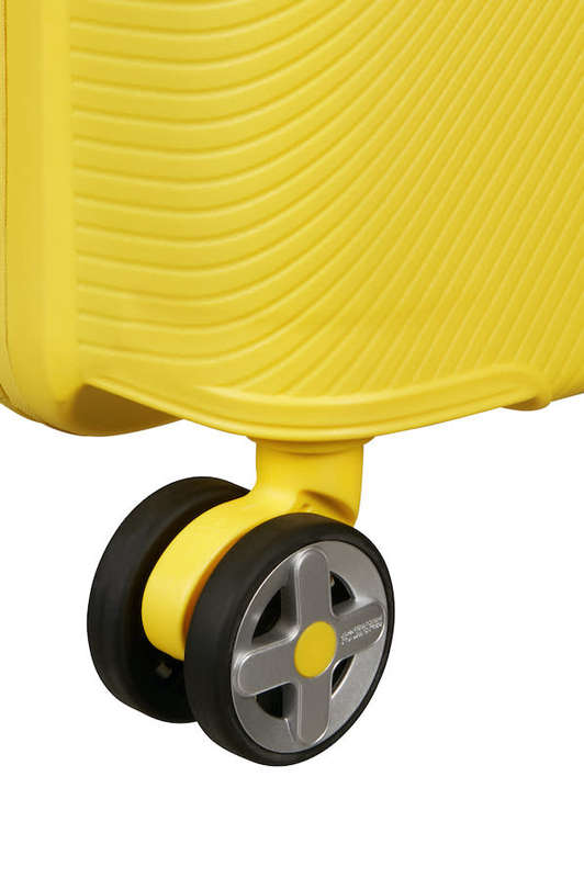 American Tourister StarVibe 55cm Expandable Spinner  Electric Lemon, TSA Lock, Cabin Size