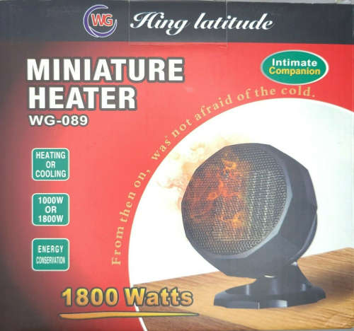 CERAMIC Miniture Heater 1800W WG-089- BLACK COLOUR