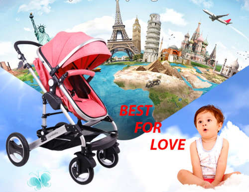 Baby Strollers 3 in 1- Pink