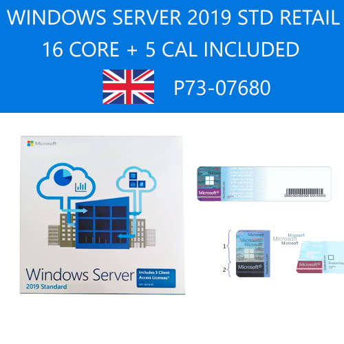 Microsoft Windows Server 2019 Standard Full DVD - 16 Core - 5 User CAL - CHEAP Door to Door Courier