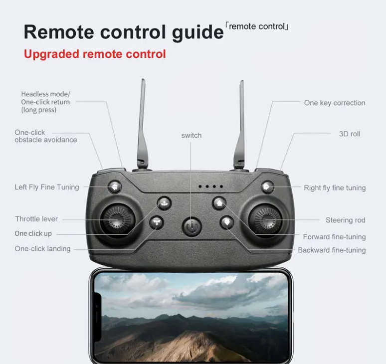 E99 Drone: Folding Drone - SD Dual Camera, Remote-controlled Drone