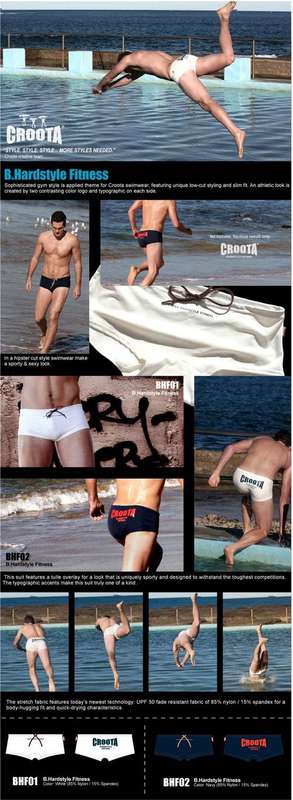 Summer's here guys - stand out on the beach, and at gym with this Croota designer men's swimwear!