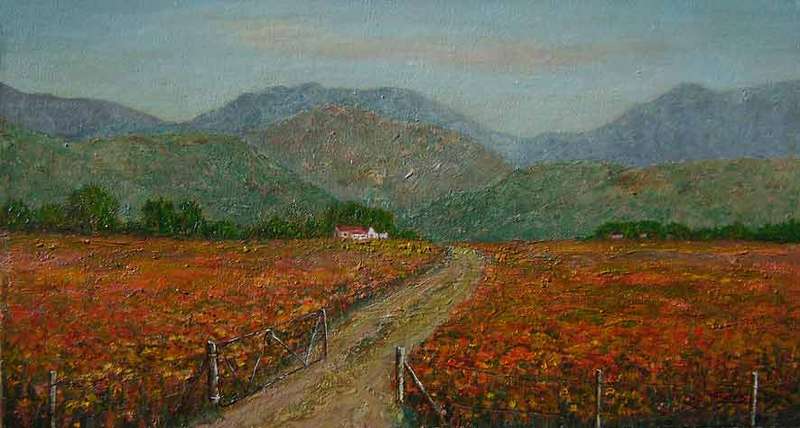 Valley Fields,  Oil on Canvas Board  590 x 305mm