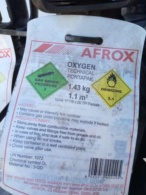 Afrox Porta Pack Oxygen Cylinder