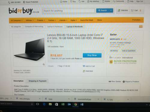 *Buy of the Week*R19000 RETAIL*LENOVO GAMING E50-80*i7-5500U*RADEON R5M330*8GB RAM*1000GB HDD*