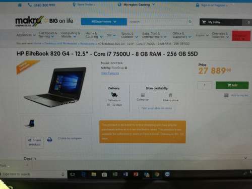 *Brand New*HP Boxed*HP ELITEBOOK 820G4*i7-7500U*7TH GEN i7*256gb SSD*FULL HD*8GB DDR4*4G*BACKLIT*