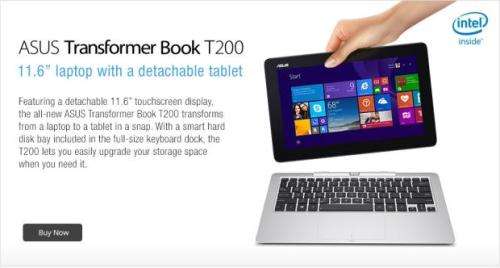 AS NEW*ASUS TRANSFORMER*2 IN 1*INTEL ATOM Z3775*2GB RAM*500GB HDD/32GB SSD*