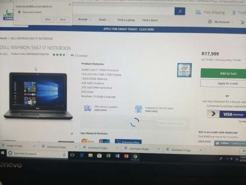*1st bid takes!*7th GEN i7*DELL INSPIRON 5567*i7-7500U*12GB DDR4*RADEON R7 4GB!**