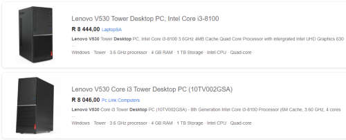 **Brand New**LENOVO V530 TOWER DESKTOP*8TH GEN*i3-8100u*QUAD CORE*4GB*1000GB HDD*WARRANTY*DVD*