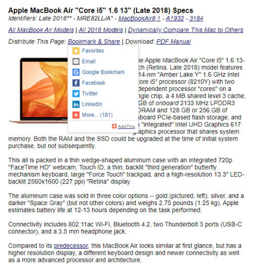 Please Read*MACBOOK AIR 2018*i5-8210Y*8GB RAM*128GB SSD*RETINA*UHD 617 GRAPHICS*FACETIME WEBCAM*