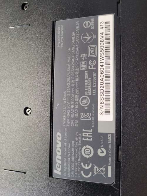 LENOVO ULTRA DOCK*TYPE 40A2*USB 3.0*HDMI*NO DRIVERS NEEDED