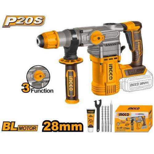 INGCO 20V CORDLESS LITHIUM-ION ROTARY HAMMER DRILL CRHLI20288