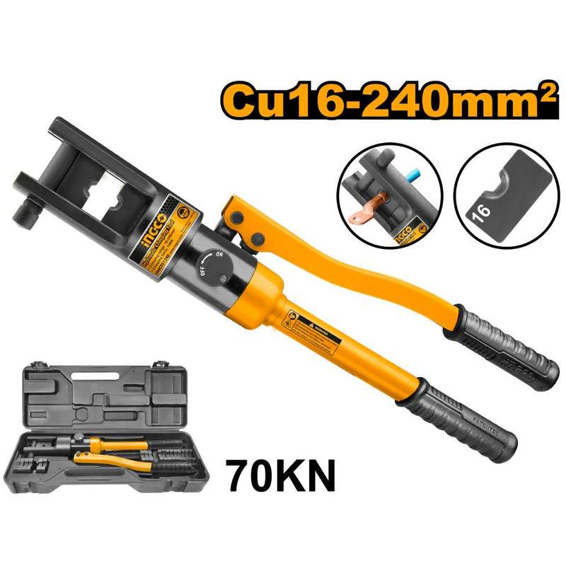 Ingco - Hydraulic Crimping Tool (240 Kit + 10 Dies) hhct01240