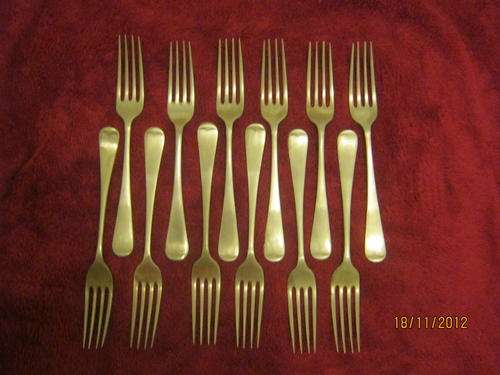 Set of 12 Dinner Forks RATTAIL Pattern