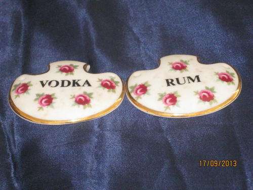 Royal Adderley Porcelain Decanter Labels (Rum and Vodka)