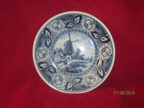 Delft Wall Plate "Windmill and Canal Scene" by Boch